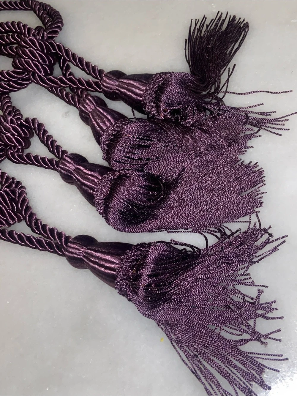 Elegant Plum Purple Tassel Tiebacks for Drapery - Set of 4